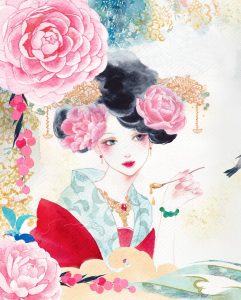美容サプリパンフレット イラスト (ツバキ薬粧株式会社)illustrated by sioux　ツバメ美人