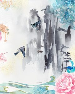 美容サプリパンフレット イラスト (ツバキ薬粧株式会社)illustrated by sioux　ツバメ美人